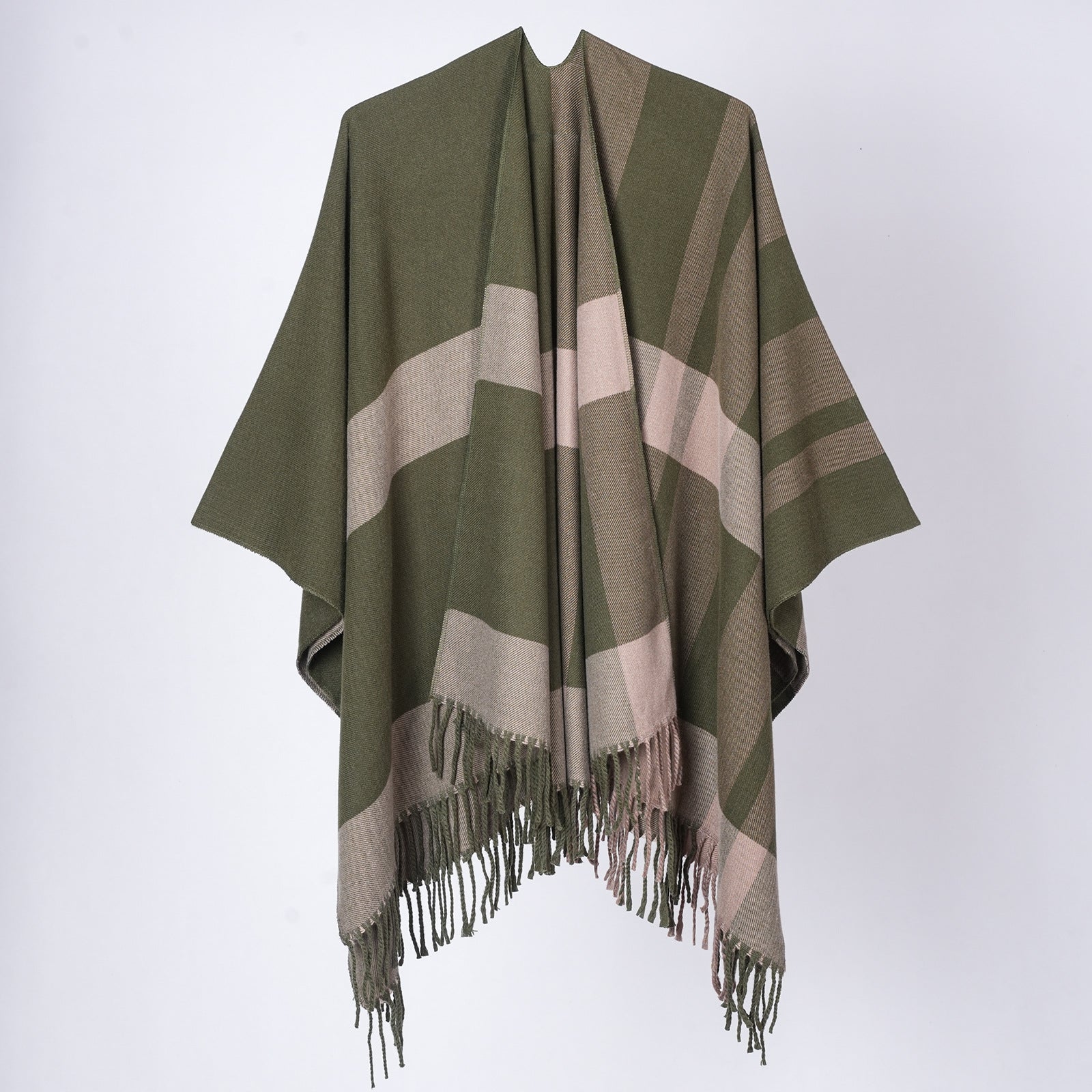 Chale plaid femme a franges - Classique et enveloppant