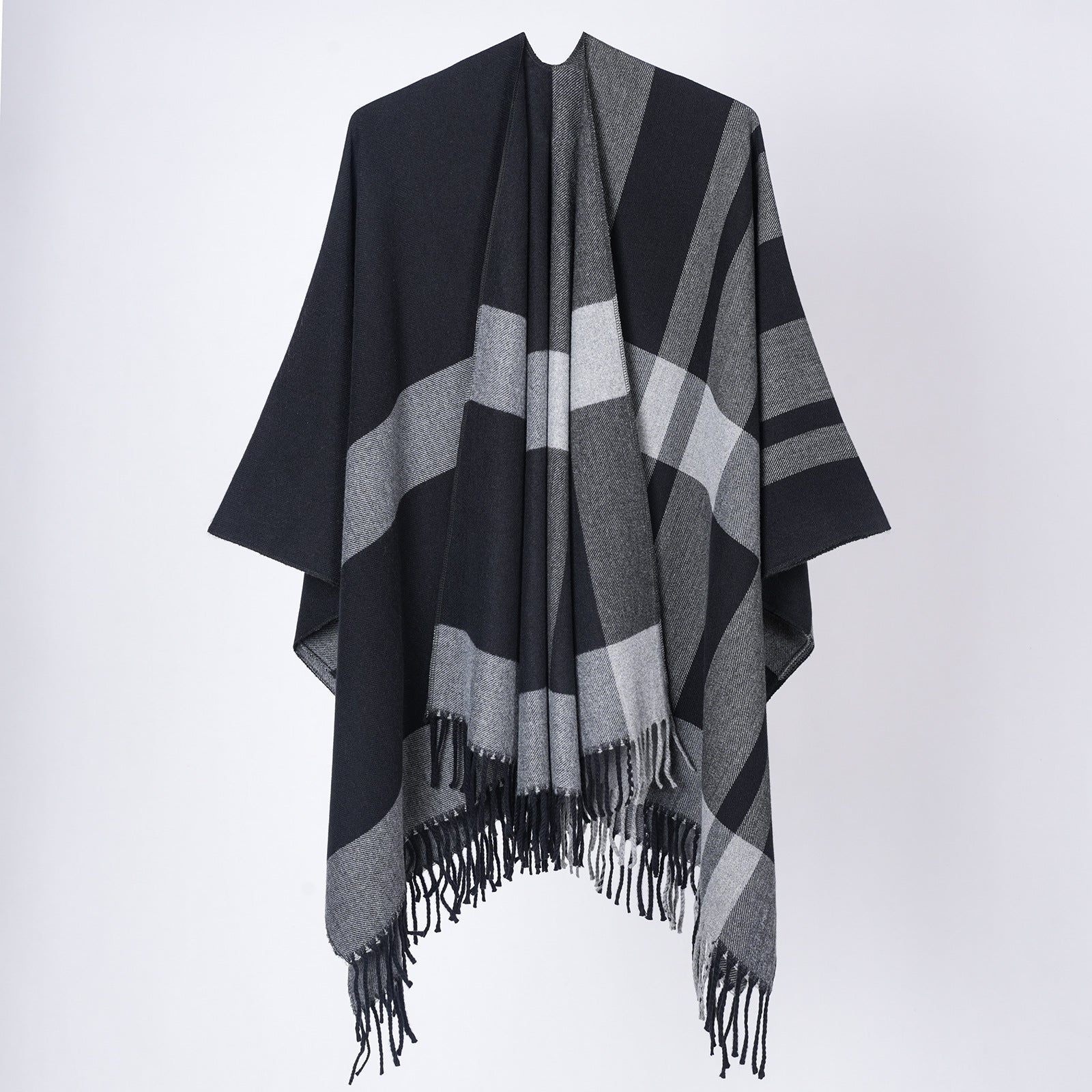 Chale plaid femme a franges - Classique et enveloppant