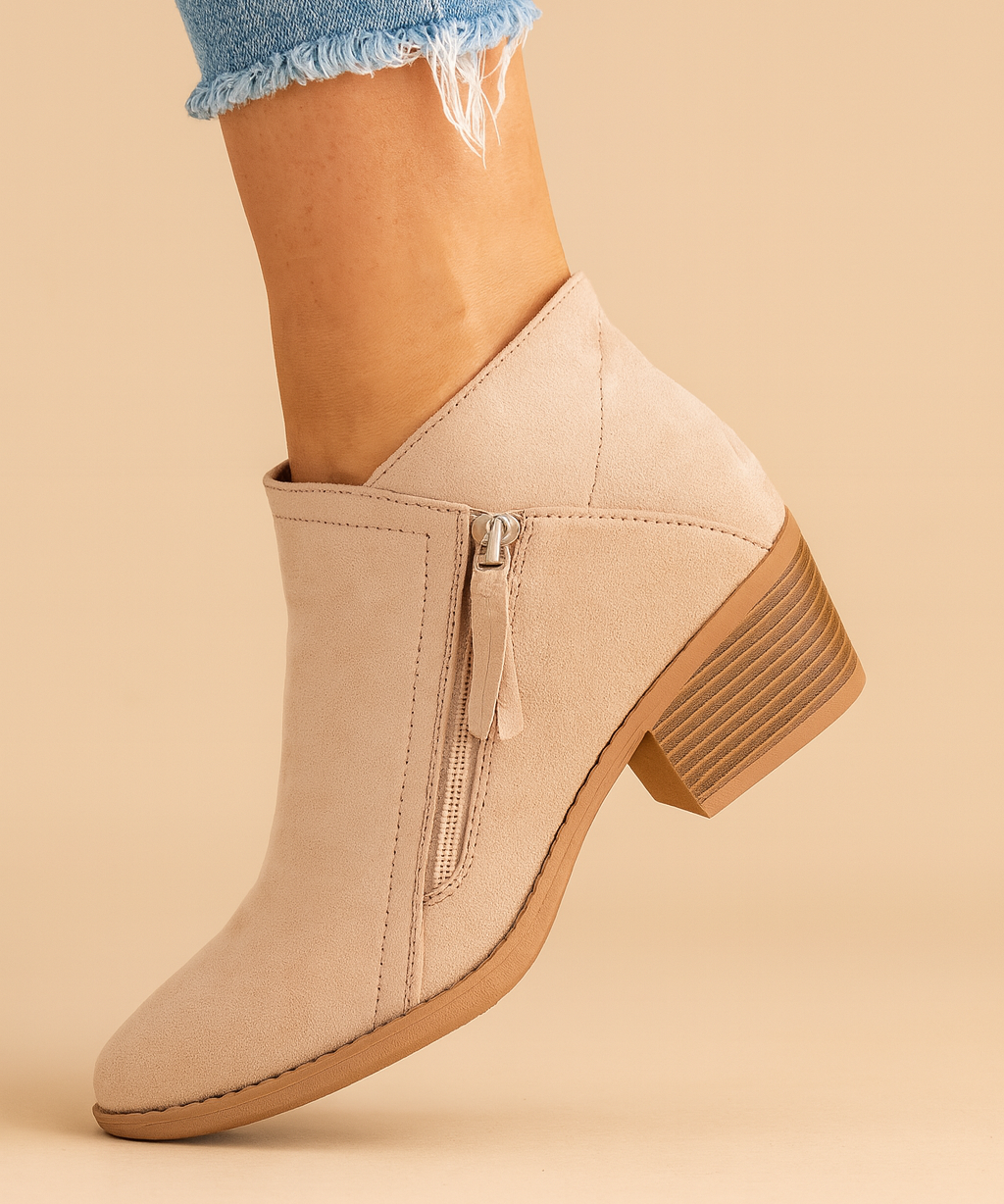 Caverton & Vale | Women's Ankle Boots | Side Zip Block Heel Design