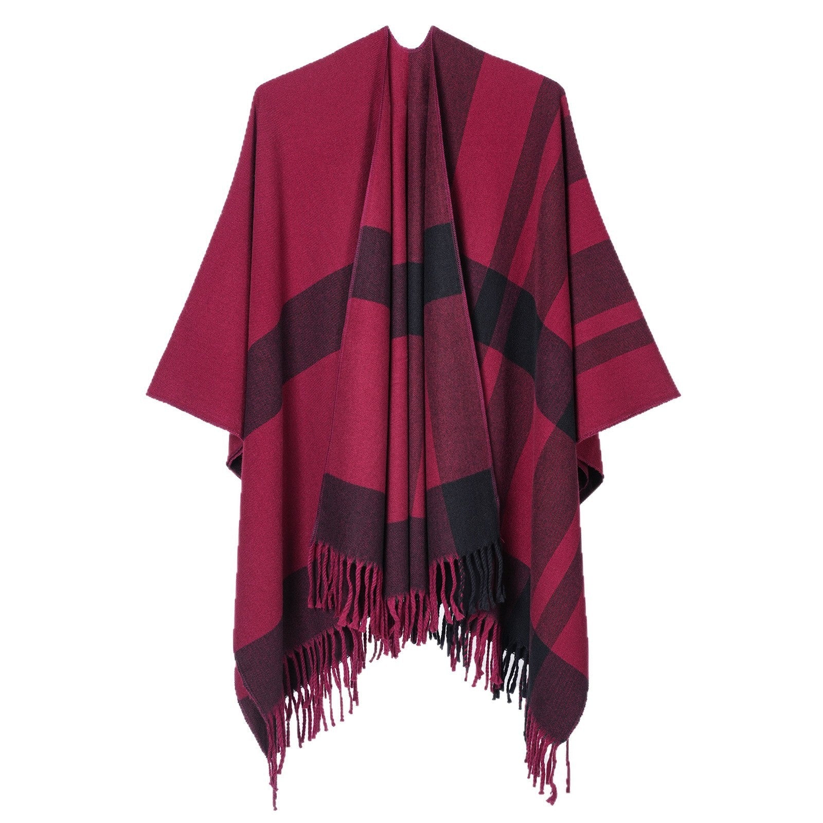 Chale plaid femme a franges - Classique et enveloppant